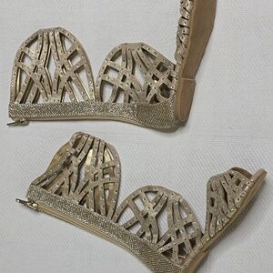 Joyfolie Shimmering Gold Tall Cutout Sandals